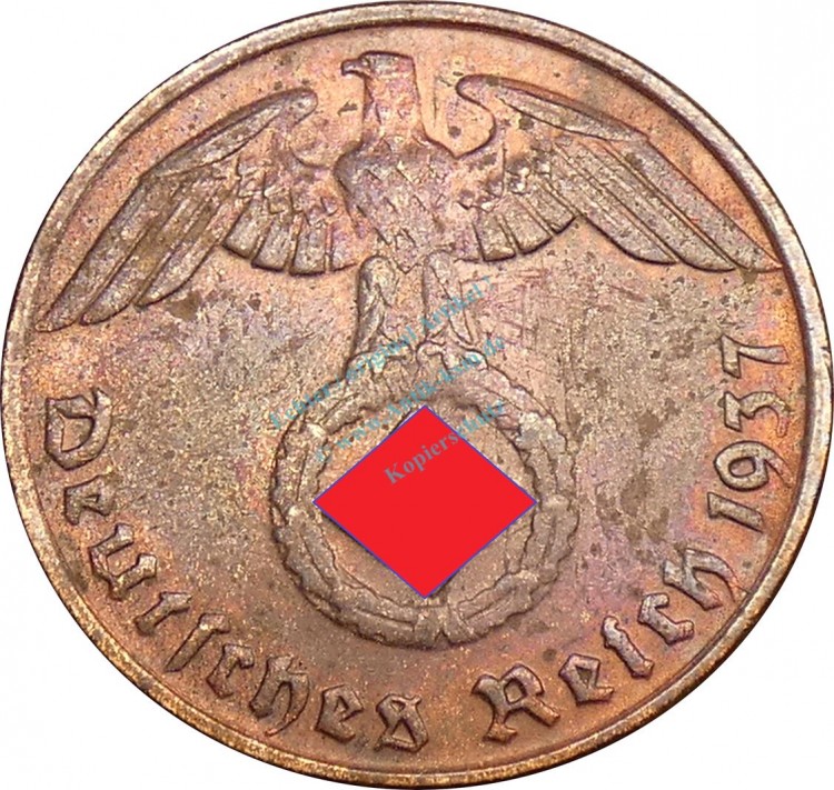 1 Reichspfennig Kursmünze 1937 G -Deutsches Reich- ss-vz , J.361 -0769-