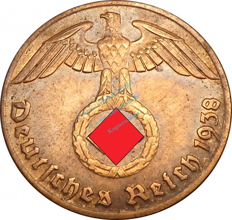 1 Reichspfennig Kursmünze 1938 J -Deutsches Reich- ss-vz , J.361 -0767-