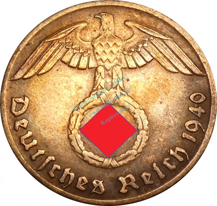 1 Reichspfennig Kursmünze 1940 J -Deutsches Reich- ss-vz , J.361 -0767-