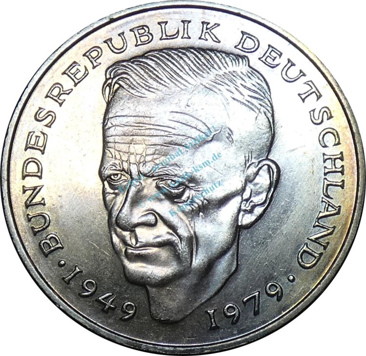 2 Mark Kursmmünze 1982 D -BRD Kurt Schuhmacher- ss-vz , J.424 -0677-