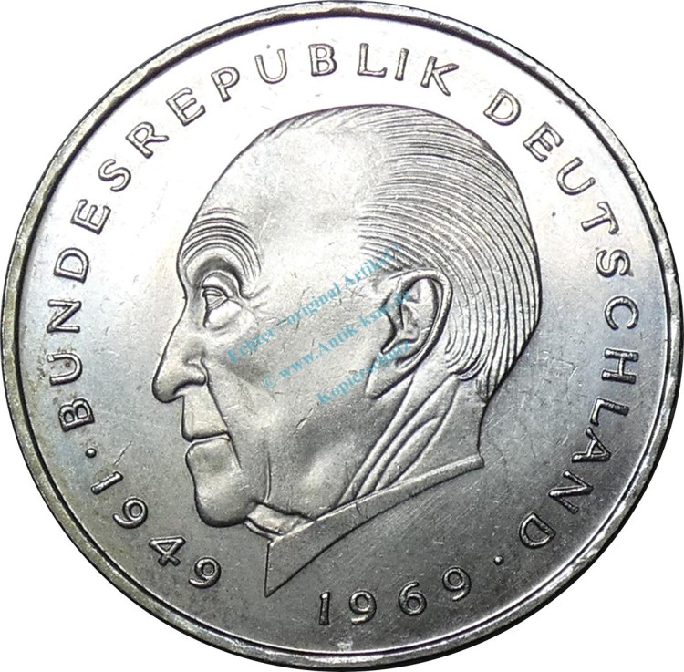 2 Mark Kursmmünze 1986 F -BRD Konrad Adenauer- ss-vz , J.406 -0682-