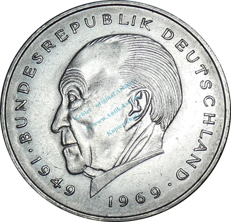 2 Mark Kursmmünze 1987 G -BRD Konrad Adenauer- ss-vz , J.406 -0676-