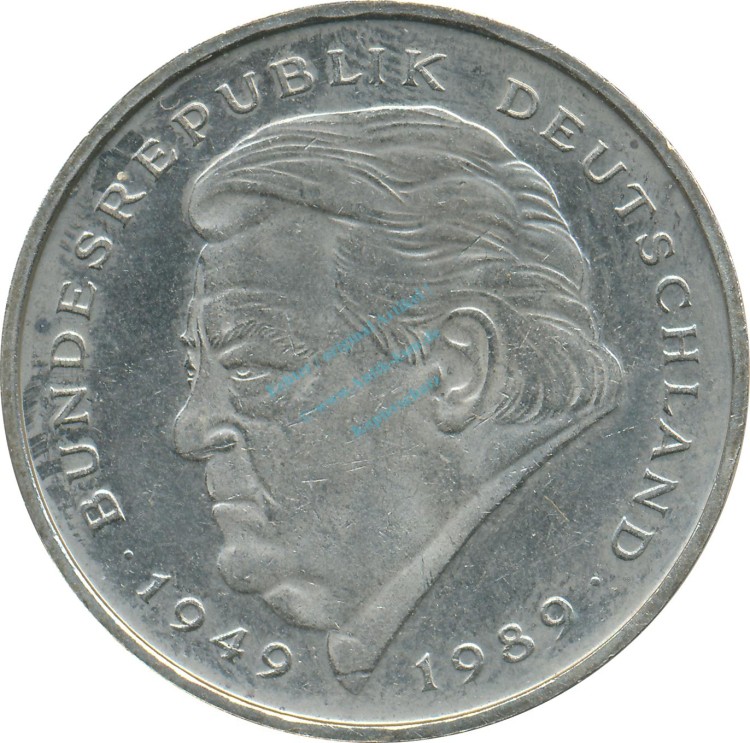 Vorlage DMZ - ORIGINALBILD2 Mark Kursmmünze 1994 A -Franz-Josef Strauß- ss-vz , J.450 -0693-