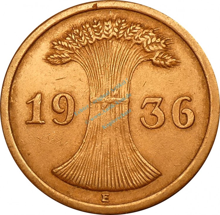 2 Pfennig Kursmünze 1936 E -deutsches Reich- ss-vz , J.314 -0734-