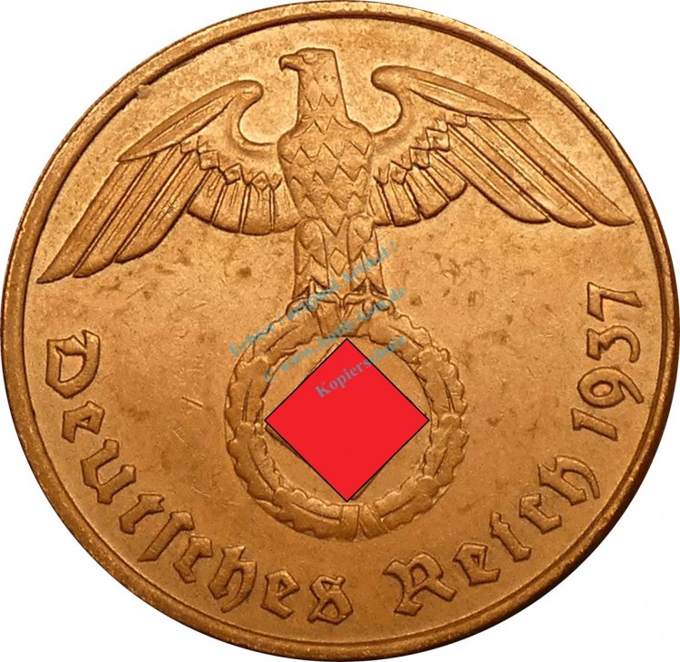 2 Pfennig Kursmünze 1937 E -Drittes Reich- ss-vz , J.362 -0736-