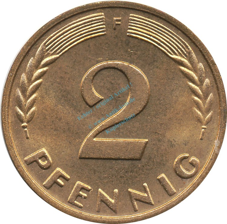 2 Pfennig Kursmmünze 1958 F -Bundesrepublik Deutschland- ss-vz , J.381 -0685-