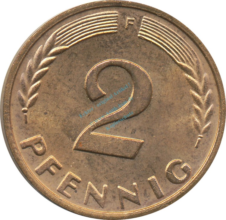 2 Pfennig Kursmmünze 1958 F -Bundesrepublik Deutschland- ss-vz , J.381 -0686-
