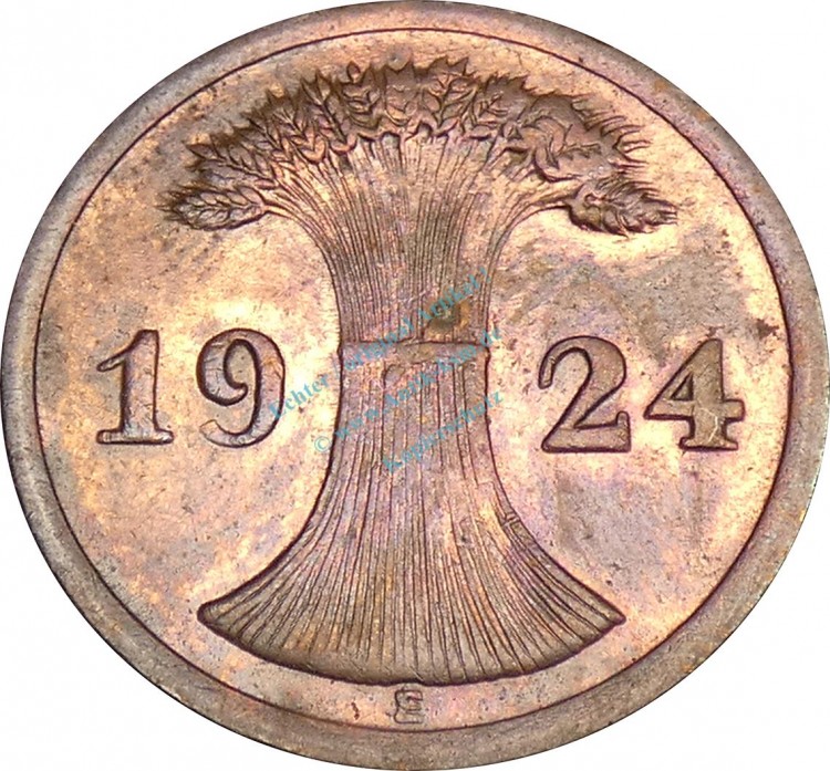 2 Reichspfennig Kursmünze 1924 E -Deutsches Reich- ss-vz , J.314 -0766-
