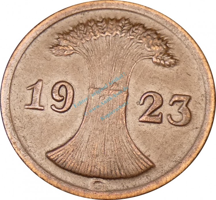 2 Rentenpfennig Kursmünze 1923 G -Deutsches Reich- ss-vz , J.307 -0776-