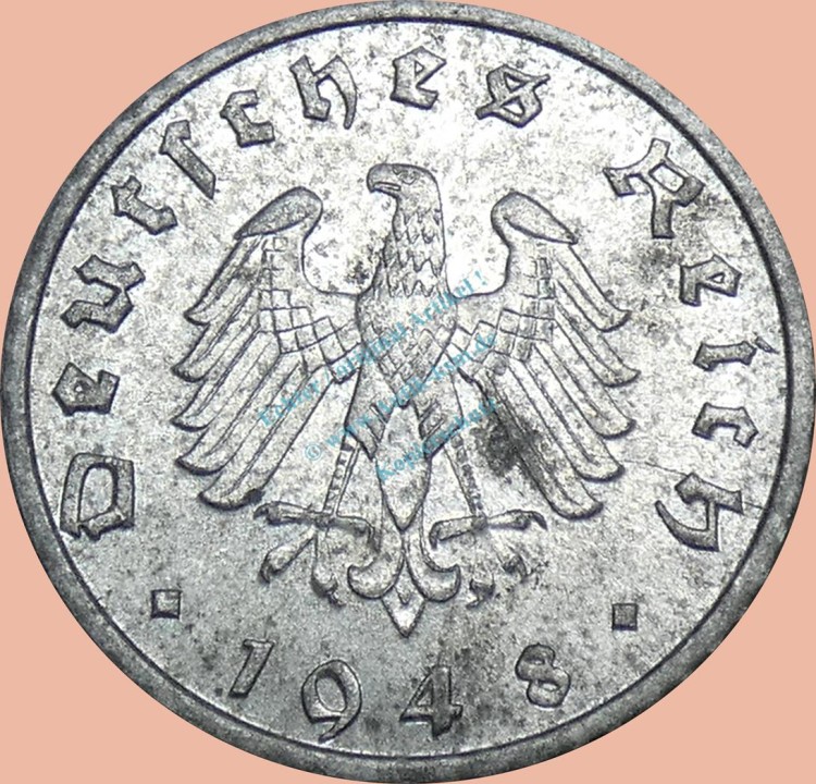 5 Pfennig Münze -Deutsches Reich- 1948 A -Ohne HK- s-ss J.374 -0962-