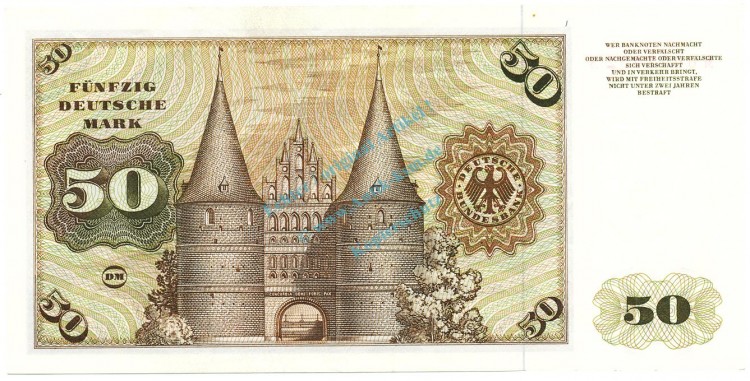 50 D-Mark Schein unc-kfr 1970 BRD-16, Ros.272, P.33.a , Deutsche Bundesbank -1273-