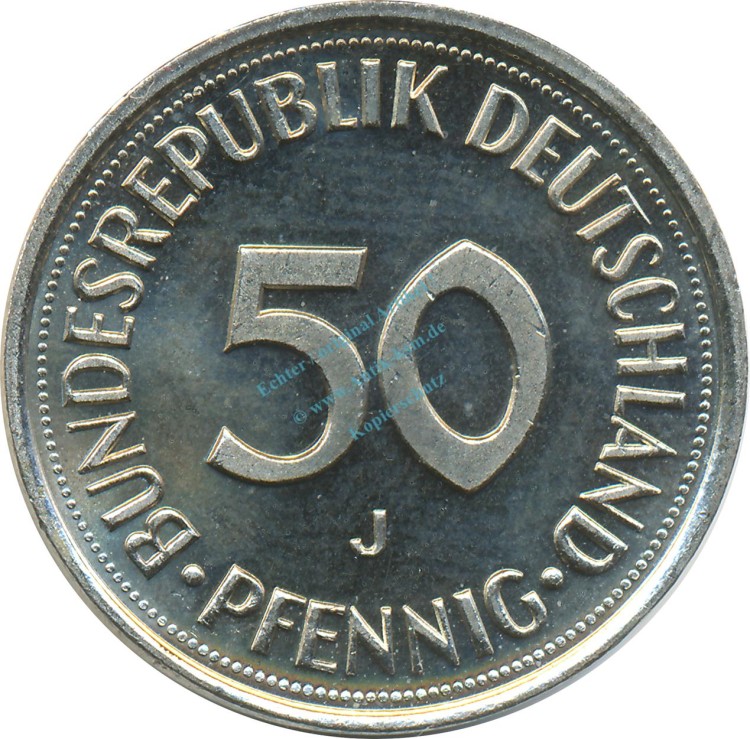 50 Pfennig Kursmmünze 1995 J -Bundesrepublik Deutschland- vz-stgl , J.384 -0690-