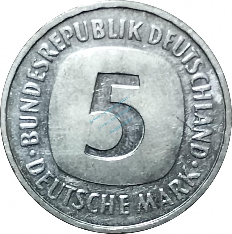 5 Mark Kursmmünze 1990 D -Bundesrepublik Deutschland- ss-vz , J.415 -0670