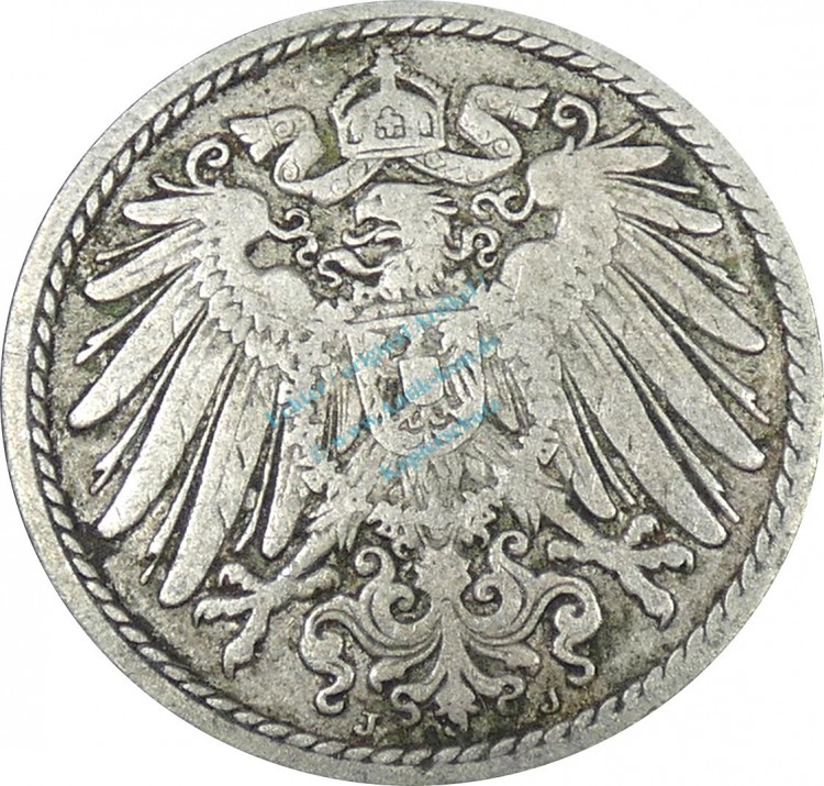 5 Pfennig Kursmünze -gr. Adler- 1903 J -deutsches Kaiserreich- s-ss J.12 -0888-