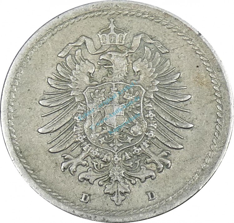5 Pfennig Kursmünze -kl. Adler- 1875 D -deutsches Kaiserreich- s-ss J.3 -0829-