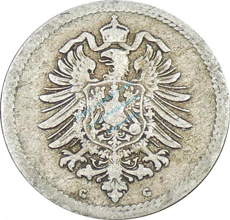 5 Pfennig Kursmünze -kl. Adler- 1876 G -deutsches Kaiserreich- s-ss J.3 -0864-