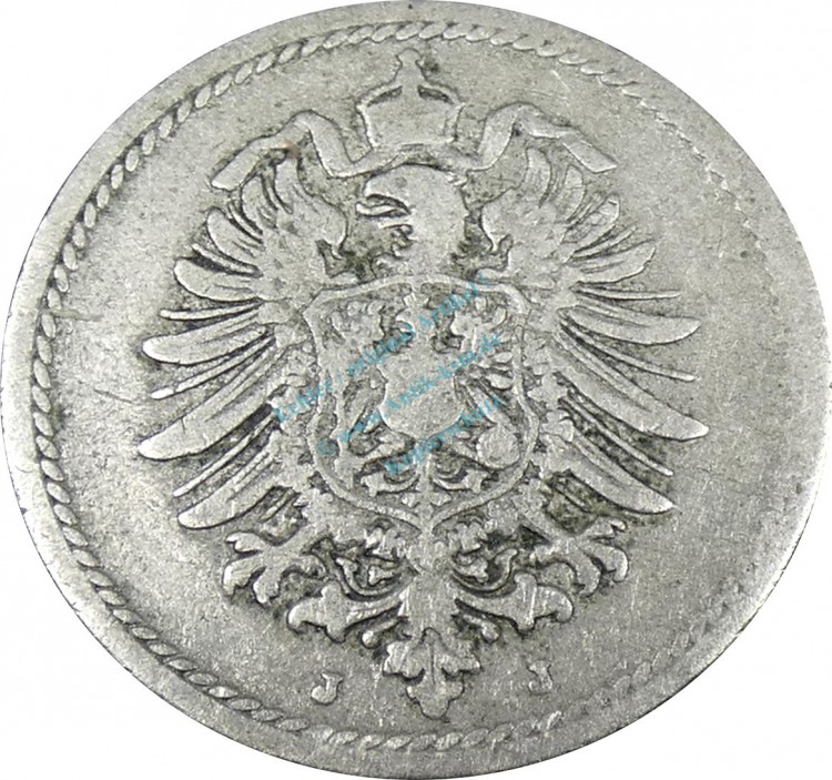 5 Pfennig Kursmünze -kl. Adler- 1888 J -deutsches Kaiserreich- s J.3 -0832-