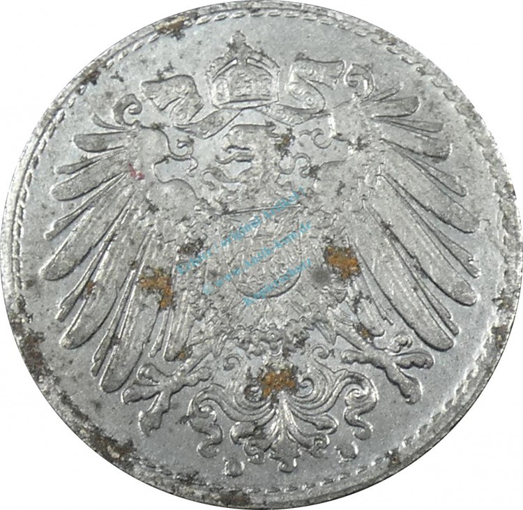 5 Pfennig Kursmünze -Reichsadler- 1915 D -deutsches Kaiserreich- s-ss J.297 -0900-