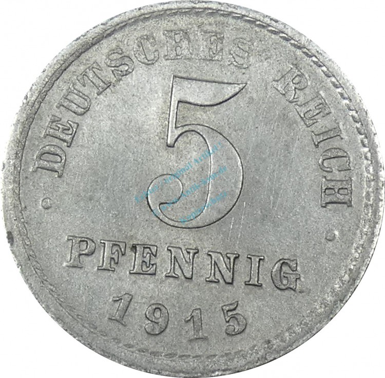 5 Pfennig Kursmünze -Reichsadler- 1915 E -deutsches Kaiserreich- s-ss J.297 -0898-