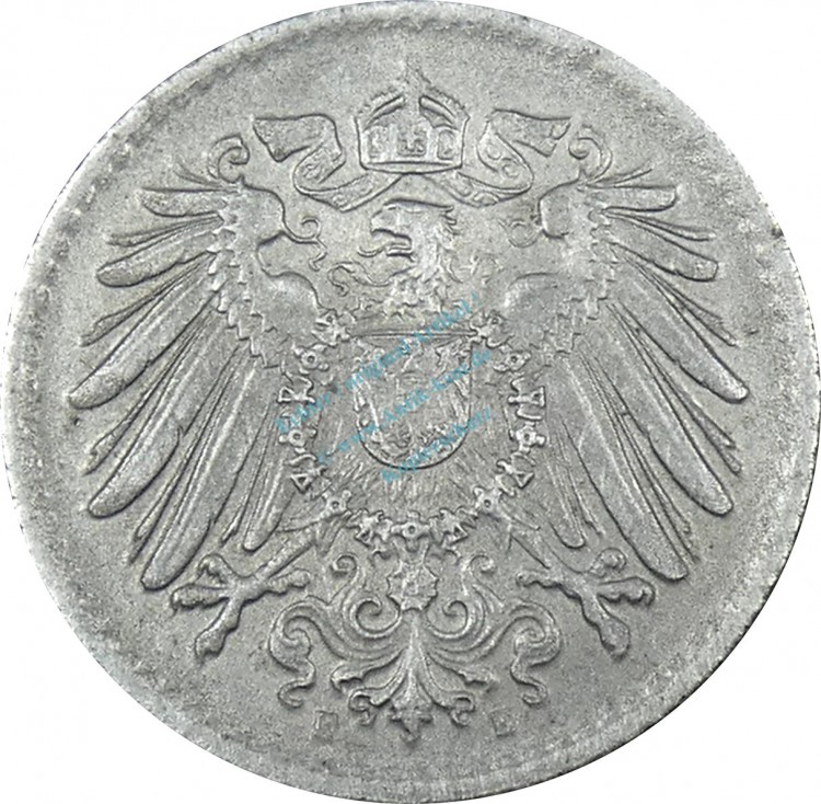 5 Pfennig Kursmünze -Reichsadler- 1915 E -deutsches Kaiserreich- s-ss J.297 -0898-