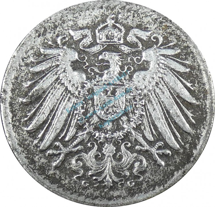 5 Pfennig Kursmünze -Reichsadler- 1916 G -deutsches Kaiserreich- s. J.297 -0899-