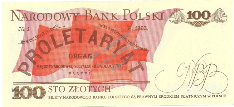 Banknote Polen , 100 Zloty Schein unc-kfr. 1986, -L.Warynski- WPM.143 -0341-