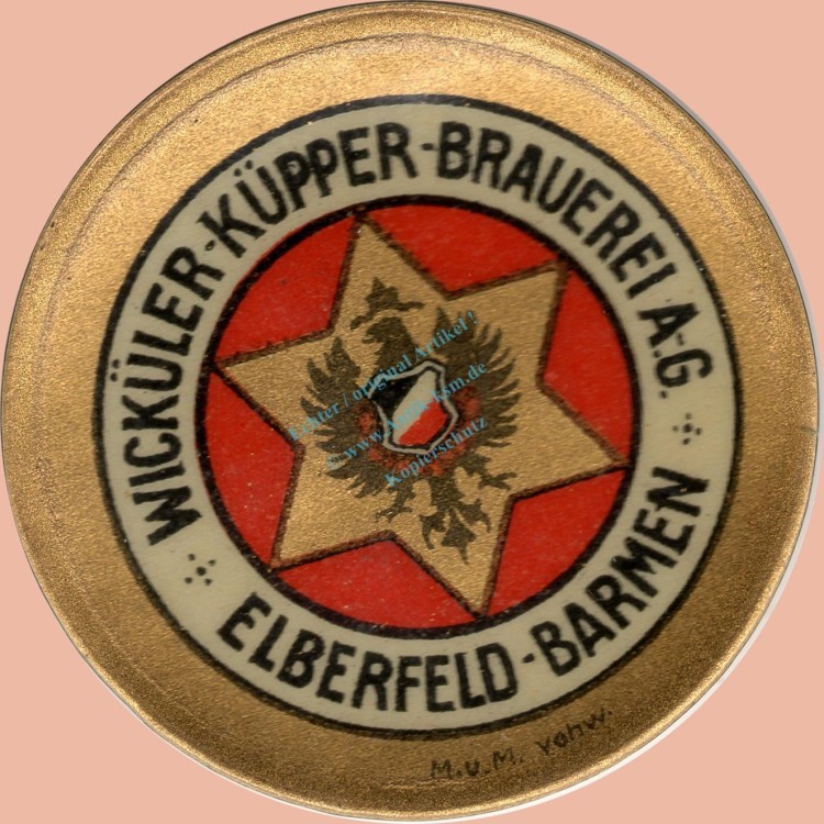Elberfeld , Kapselgeld 10 Pfennig -Wicküler Küpper Brauerei- unc-kfr. NRW o.D. -0102-