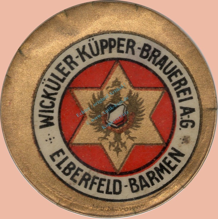 Elberfeld , Kapselgeld 50 Pfennig -Wicküler Küpper Brauerei- L-gbr. NRW o.D. -0103-