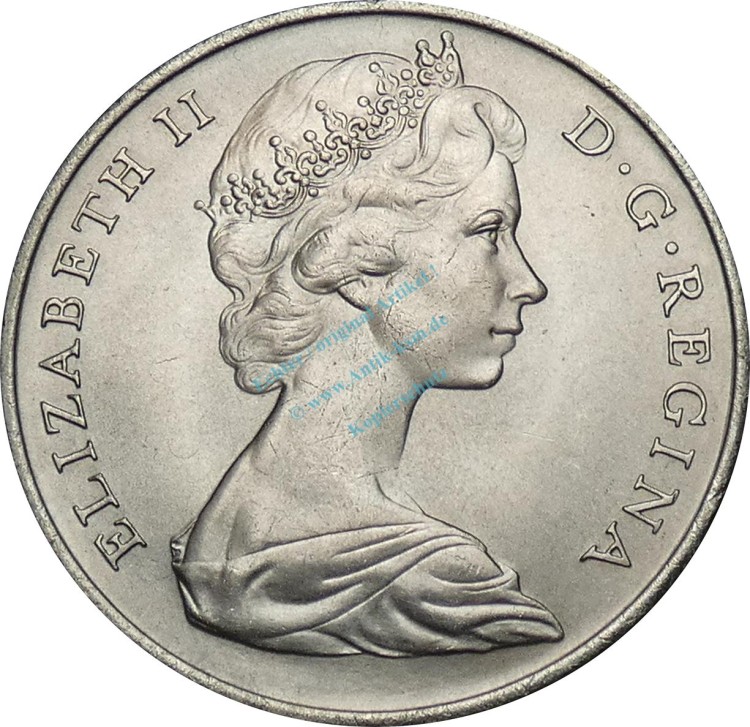 Gibraltar , 1 Crown Münze 1970 -Schloss und Schlüssel, Elizabeth II- KM.4 vz-stgl -0282-