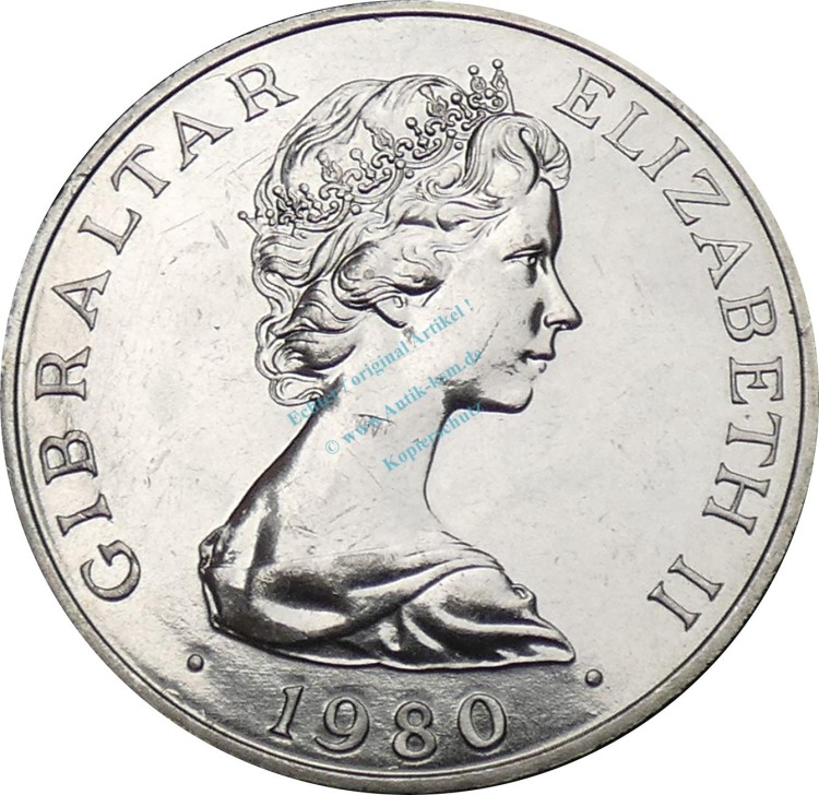 Gibraltar , 1 Crown Münze 1980 -Lord Nelson 1758 bis 1805- KM.12 vz-stgl -0279-