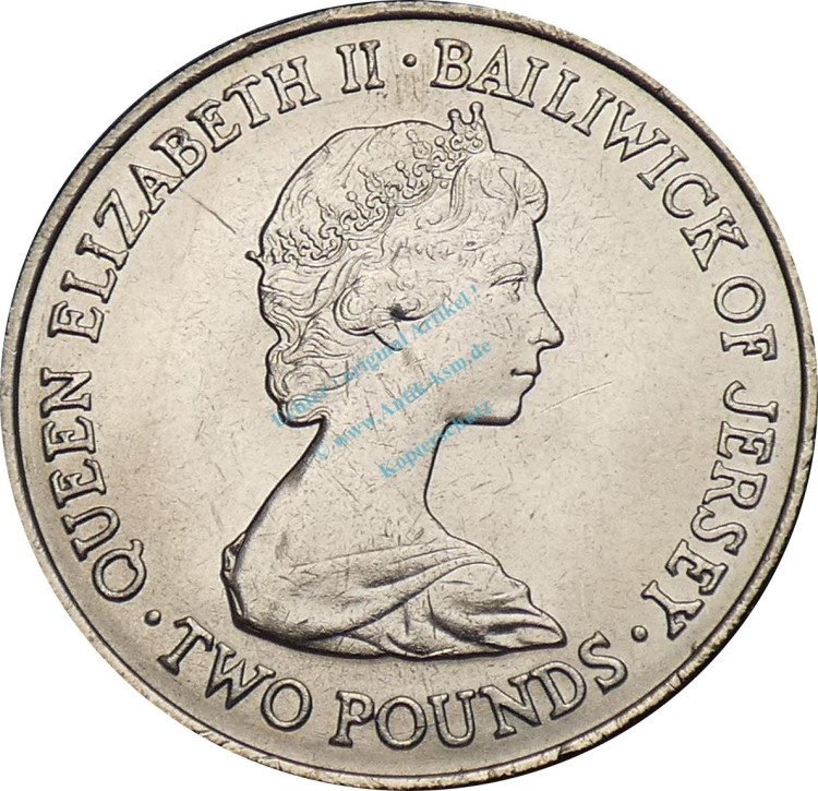 Jersey , 2 Pound Münze 1981 -Royal Wedding 29.July 1981- KM.52 vz-stgl -0291-