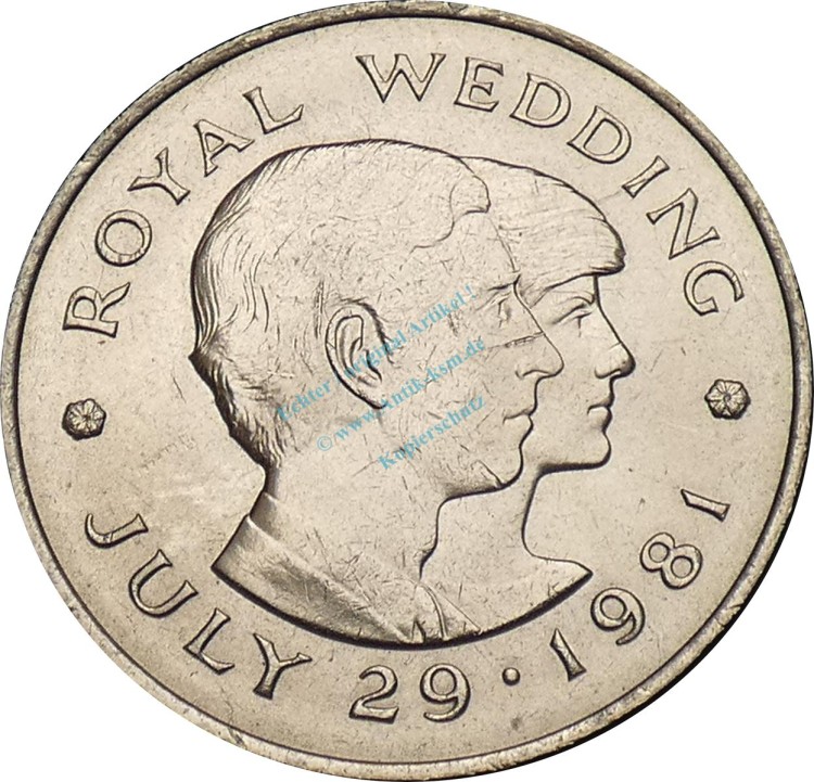 Jersey , 2 Pound Münze 1981 -Royal Wedding 29.July 1981- KM.52 vz-stgl -0291-
