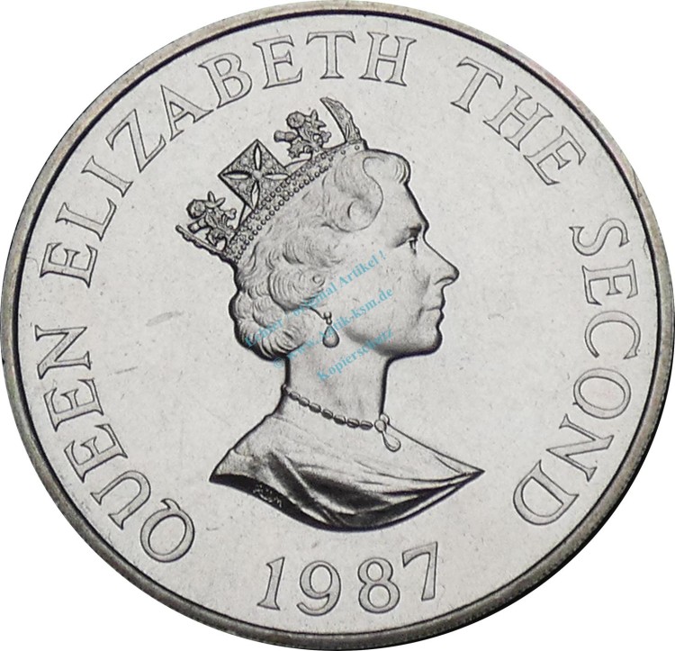 Jersey , 2 Pound Münze 1987 -Jubiläum, 25 Jahre WWF-Elizabeth II- KM.70 vz-stgl -0271-