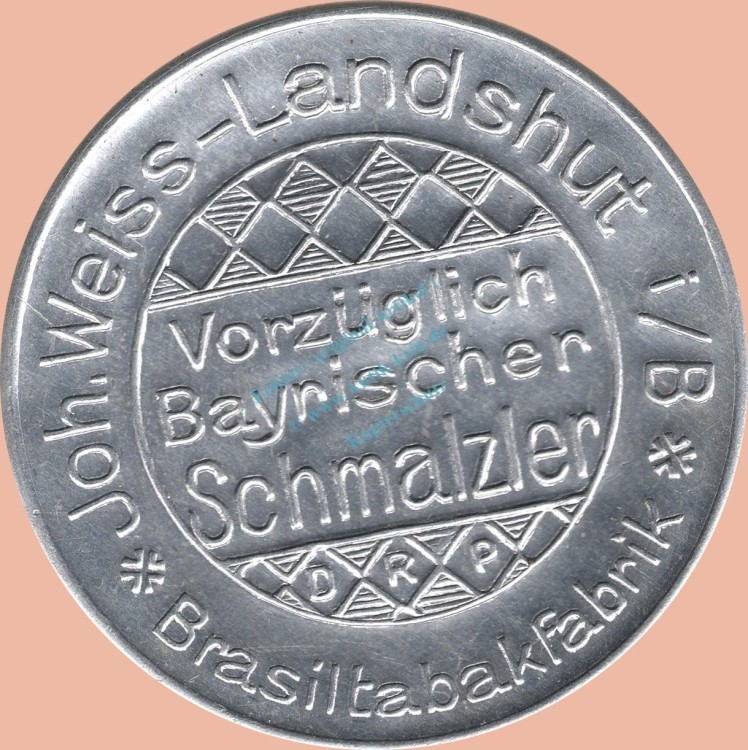 Landshut , Kapselgeld 10 Pfennig -Bayrischer Schmalzler- unc-kfr. BAY o.D. -0101-