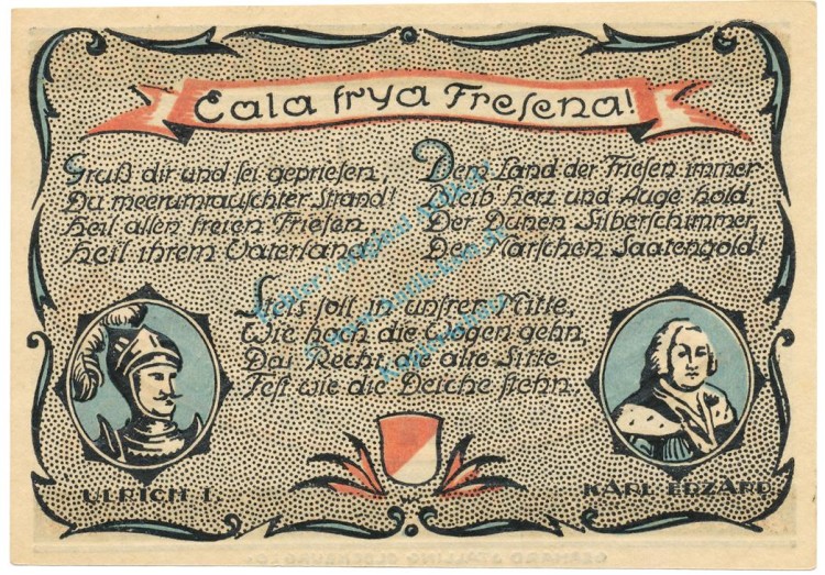 Leer , Notgeld 50 Pfennig Schein -2- unc-kfr. M-G.781.1 NDS 1921 Seriennotgeld -1714-