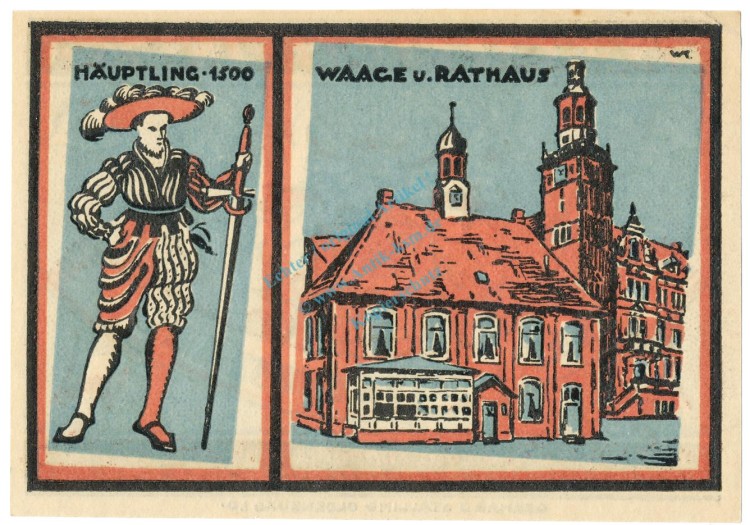 Leer , Notgeld 75 Pfennig Schein -2- unc-kfr. M-G.781.1 NDS 1921 Seriennotgeld -1715-