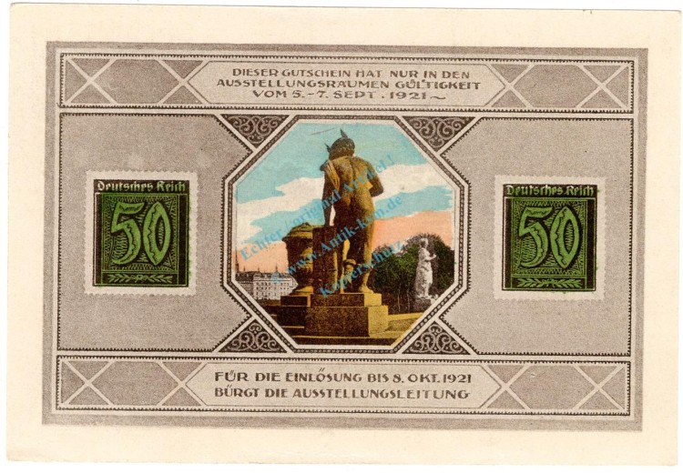 Lübeck , Notgeld 50 Pfennig Schein Nr.4 unc-kfr. M-G.826.19 , SH 1921 Seriennotgeld -5865-
