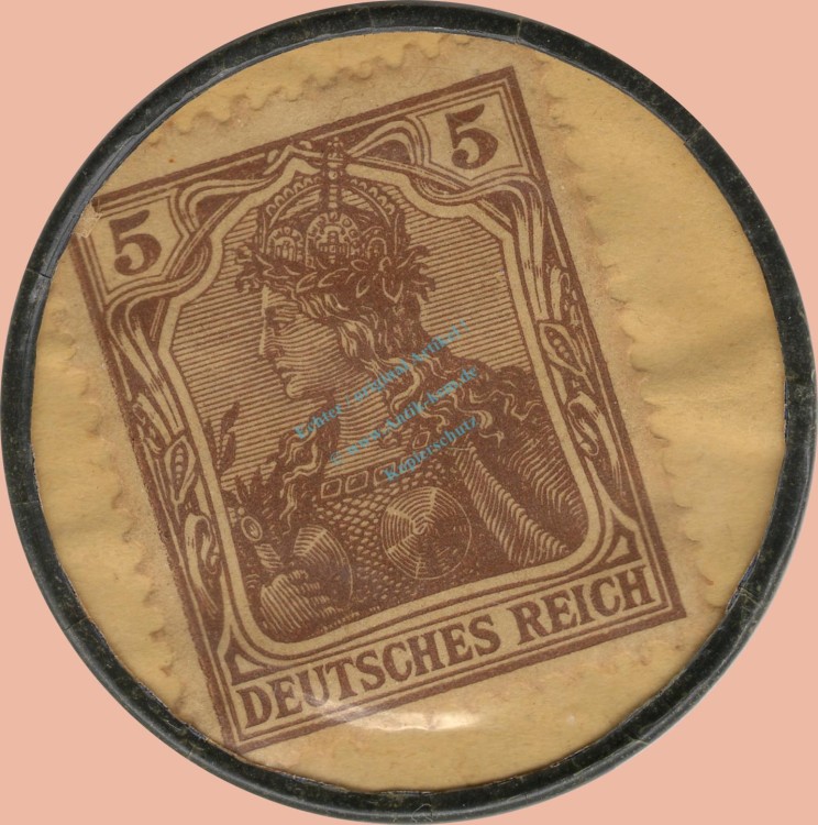 München , Kapselgeld 5 Pfennig -H.u.P. Sauermann AG- unc-kfr-. BAY o.D. -0108-