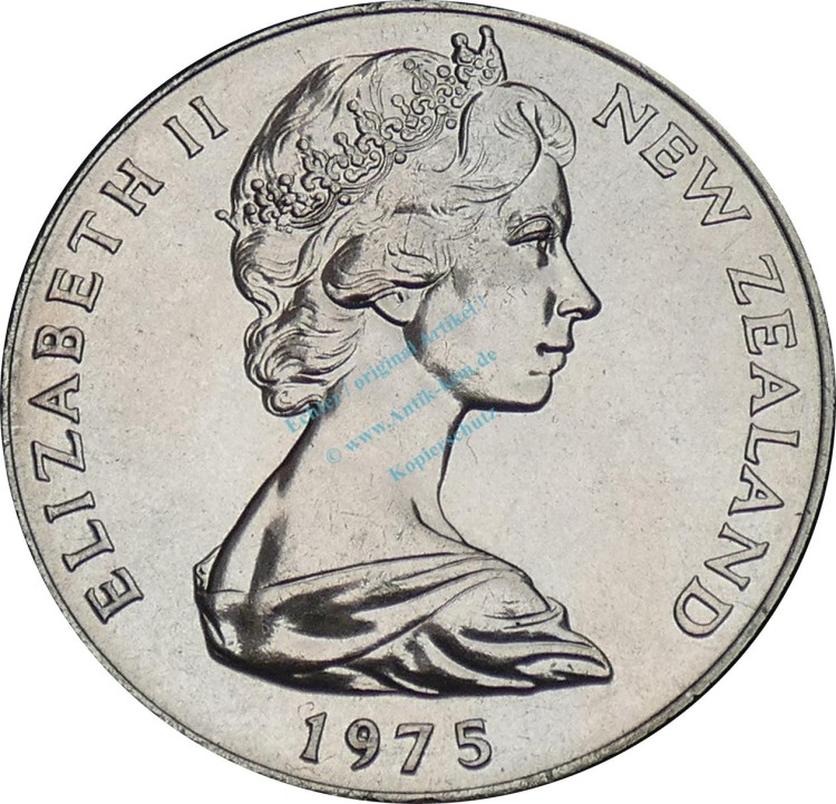 Neuseeland , 1 Dollar Münze 1975 -Introduction decimal currency- KM.38 vz-stgl -0298-