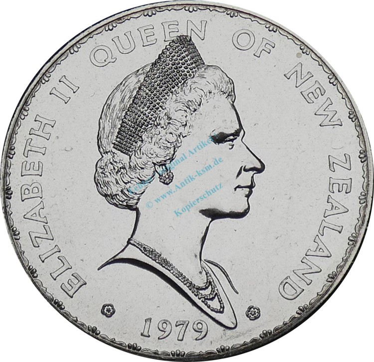 Neuseeland , 1 Dollar Münze 1979 -Elizabeth II- KM.38.1 vz-stgl -0268-