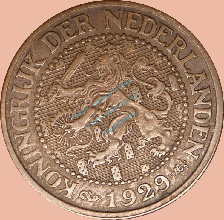 Niederlande , 2,5 Cent Münze 1929 -Wilhelmina I.- KM.150 ss -0346-