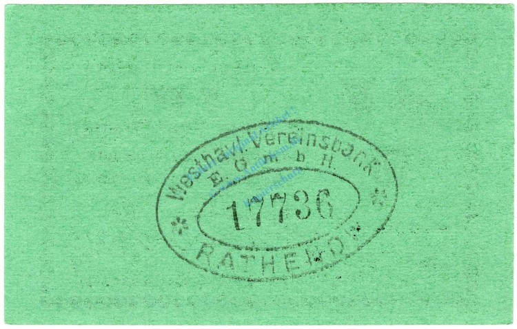 Rathenow , Notgeld 5 Pfennig Schein unc-kfr. Ti.5915.15.17 BBG 1917 Verkehrsausgabe -4327-