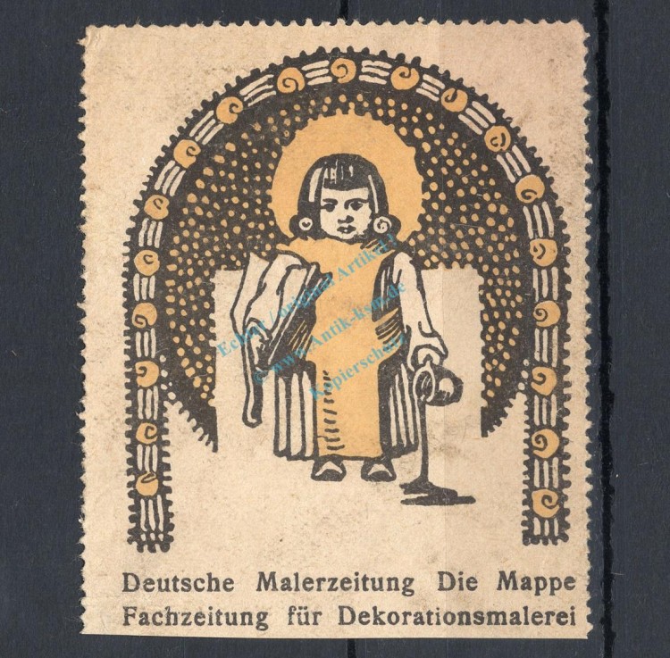 Reklamemarke -Fachzeitschrift Deutsche Malerzeitung Die Mappe- unc-kfr. -0135-