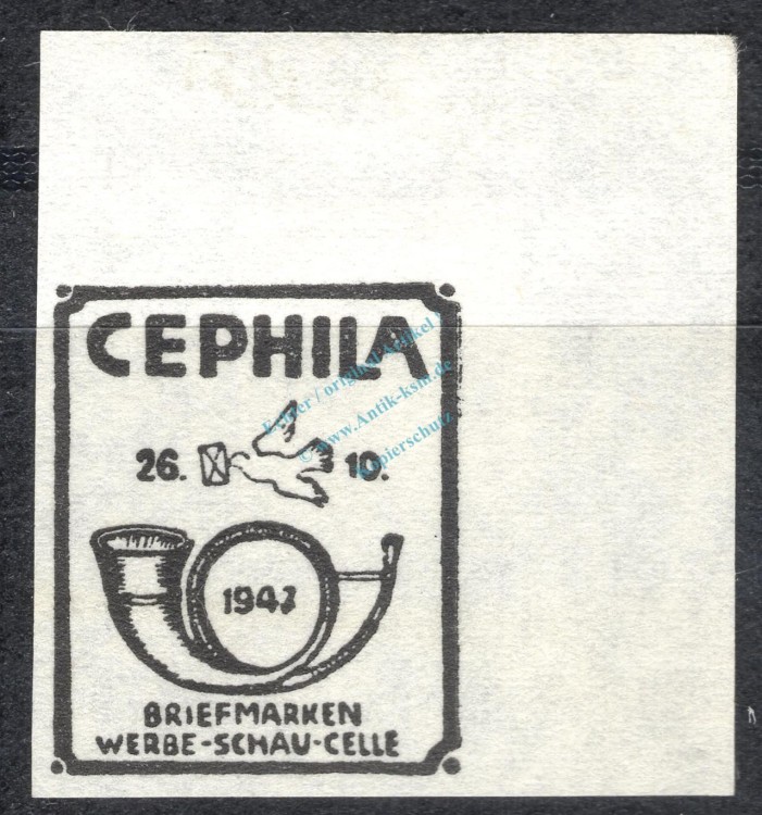 Reklamemarke Celle 1947 -Briefmarken Werbe Schau CEPHILA- unc-kfr. -0158-