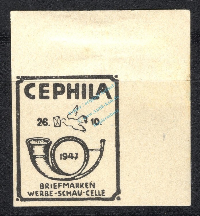 Reklamemarke Celle 1947 -Briefmarken Werbe Schau CEPHILA- unc-kfr. -0159-