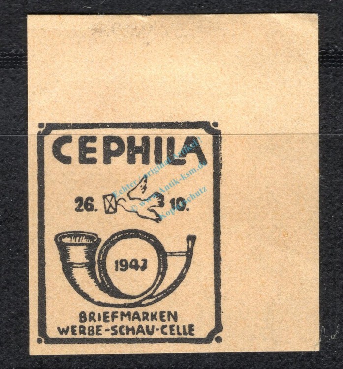 Reklamemarke Celle 1947 -Briefmarken Werbe Schau CEPHILA- unc-kfr. -0160-