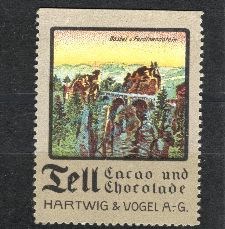 Reklamemarke Dresden -Tell Cacao und Chocolade- unc-kfr. -0187-
