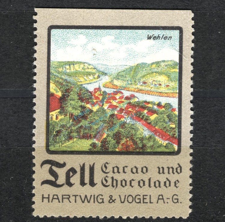 Reklamemarke Dresden -Tell Cacao und Chocolade- unc-kfr. -0188-