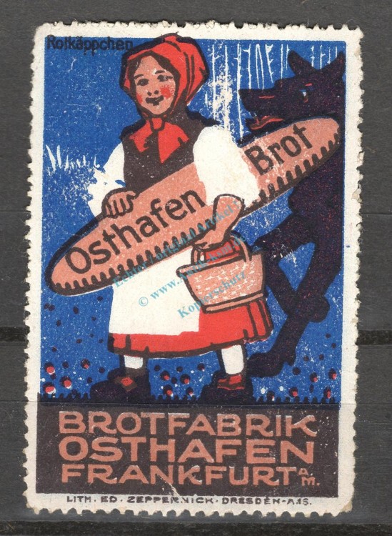 Reklamemarke Frankfurt -Brotfabrik Osthafen, Rotkäppchen- unc-kfr. -0250-