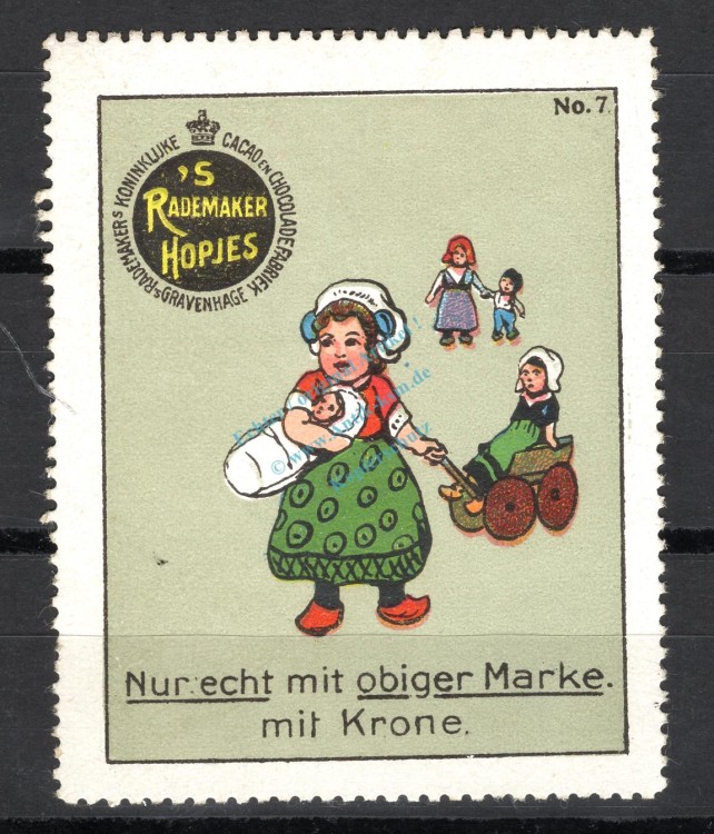 Reklamemarke Gravenhage Nr.7 -Rademaker's Koninklijke Cacao en Chocoladefabriek- unc-kfr. -0241-